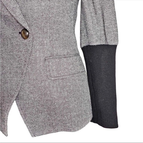 Veronica Beard Bayard Dickey Colorblock Jacket in Herringbone Grey Size 6 - Picture 3 of 7